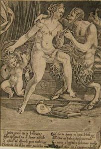 Venere con un satiro che le offre doni preziosi